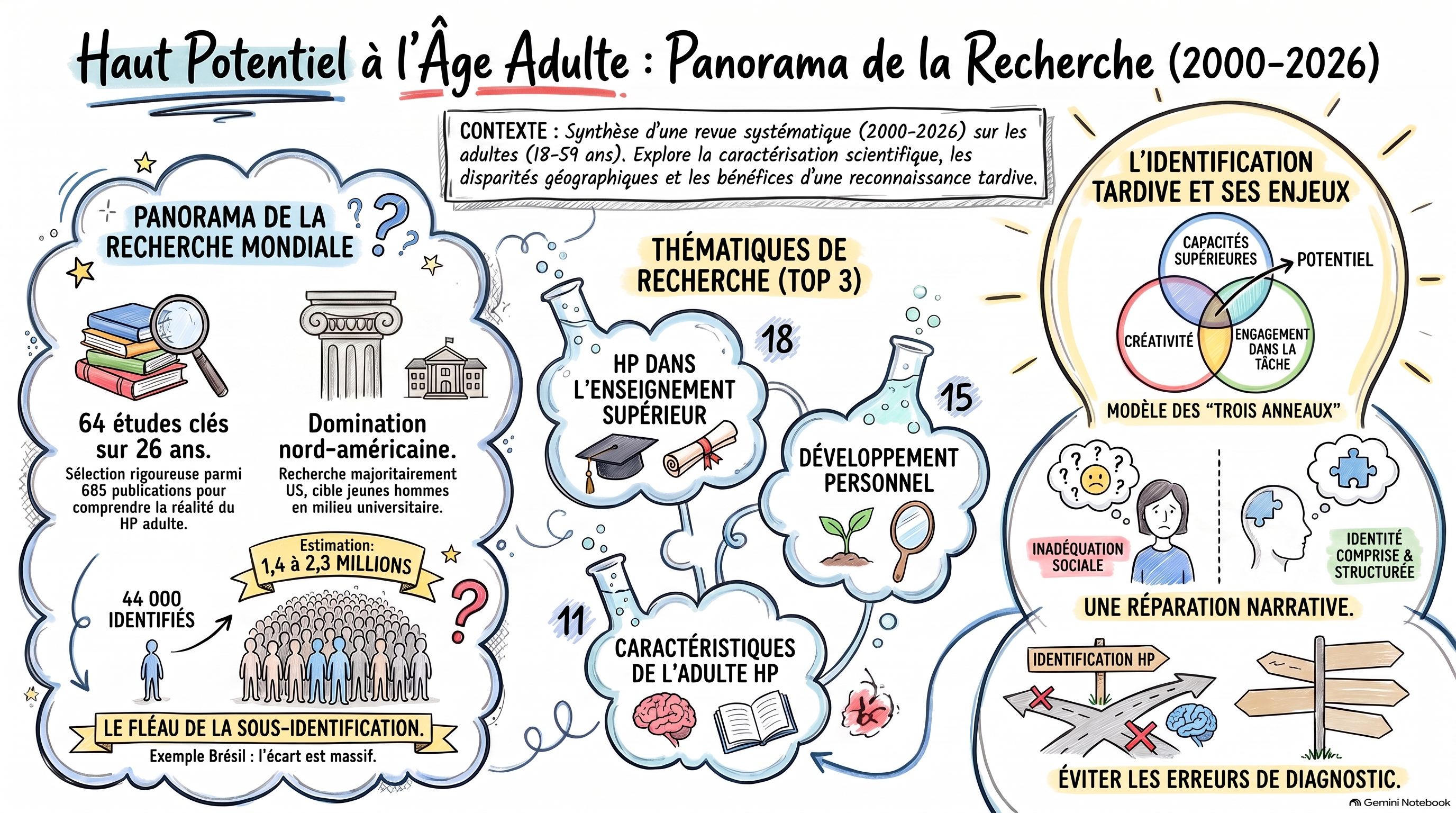 Ce que la science sait — et ne sait pas — des adultes à haut potentiel (état de l'art sur 26 années de recherche)